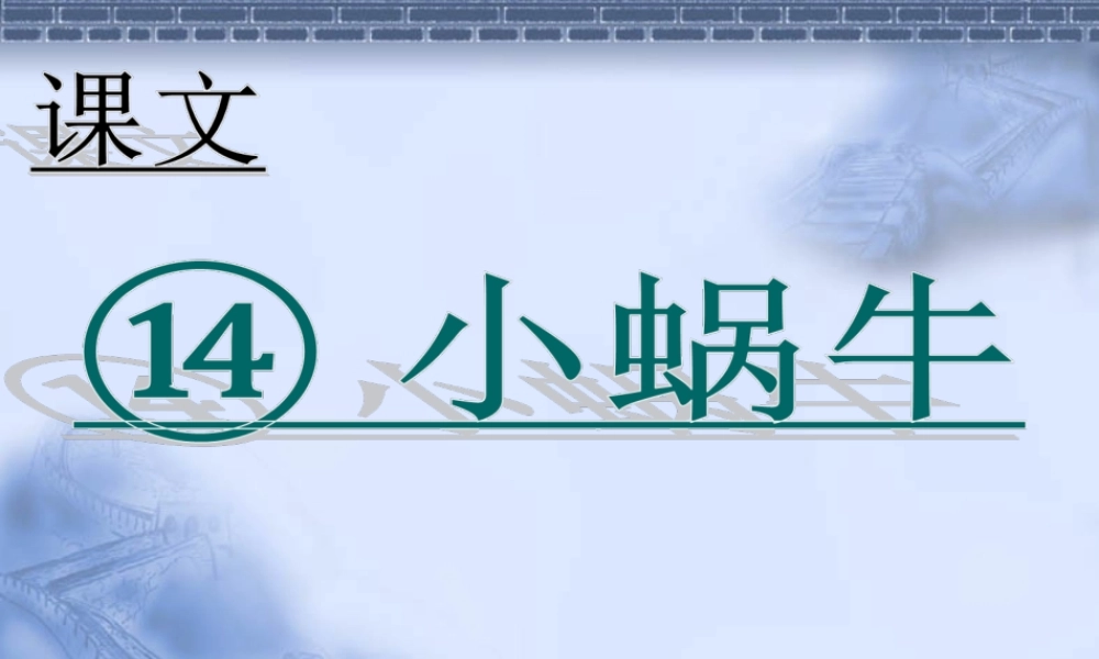 （课堂教学课件2）小蜗牛.ppt