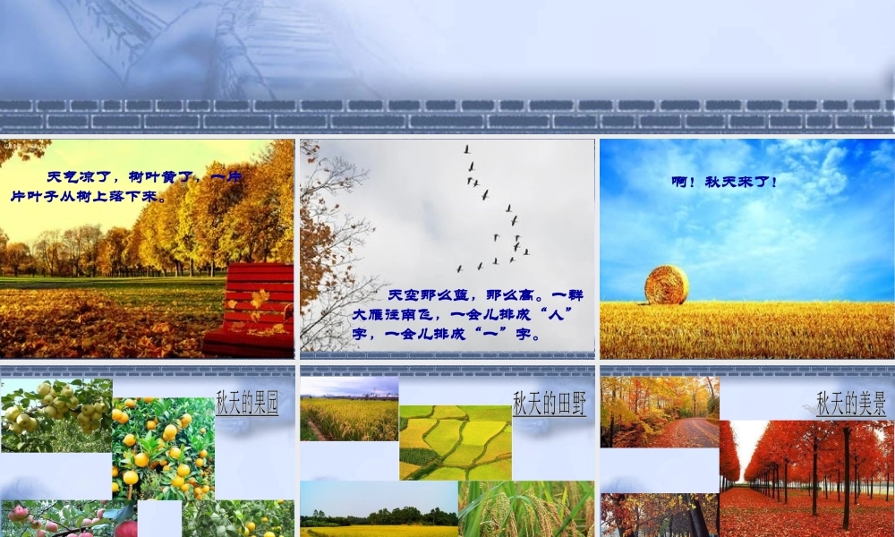 （课堂教学课件2）秋天.ppt