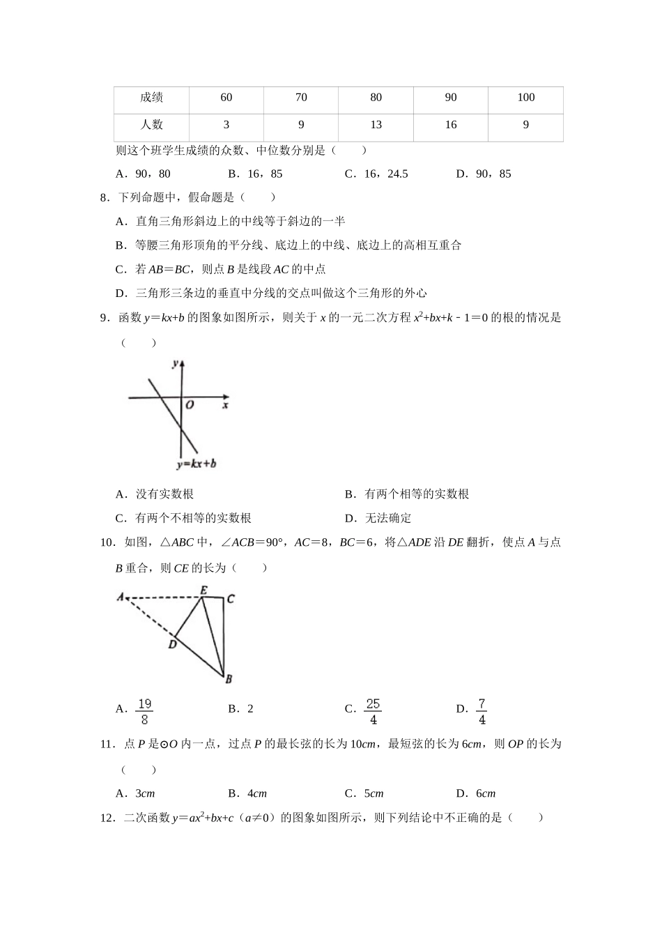 2021年四川省凉山州中考数学真题试卷word版.doc_第2页