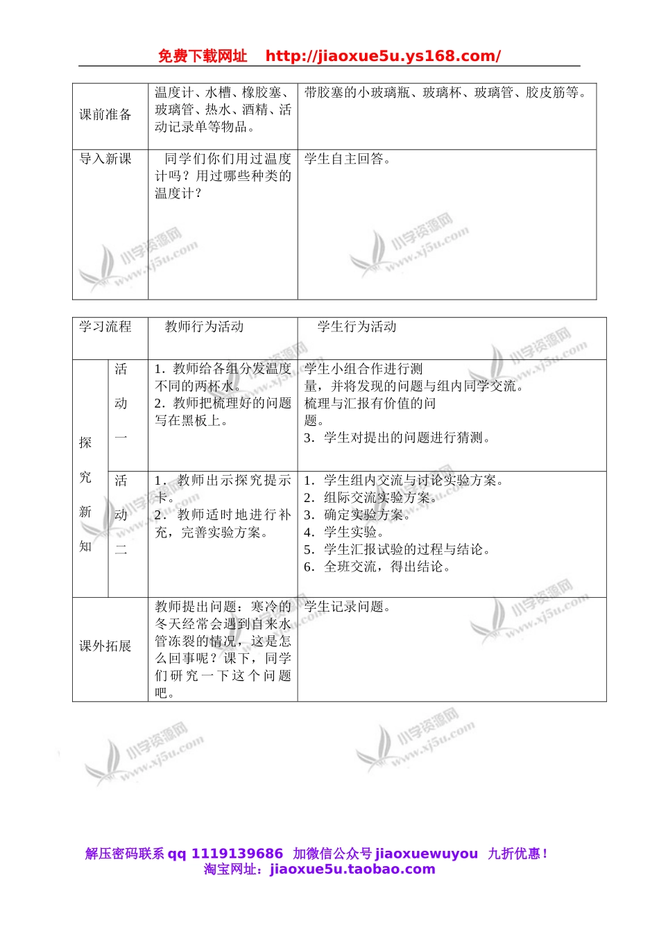 青岛小学科学四下《5温度计的秘密》word教案 (3).doc_第2页