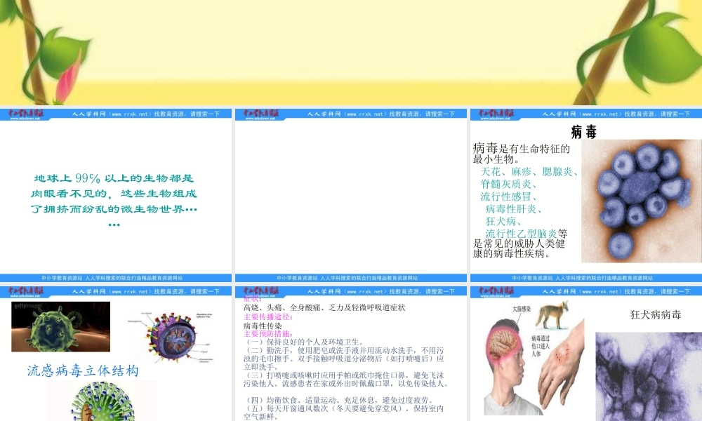 青岛小学科学五上《1 病毒》PPT课件 (1)【加微信公众号 jiaoxuewuyou 九折优惠 qq 1119139686】.ppt