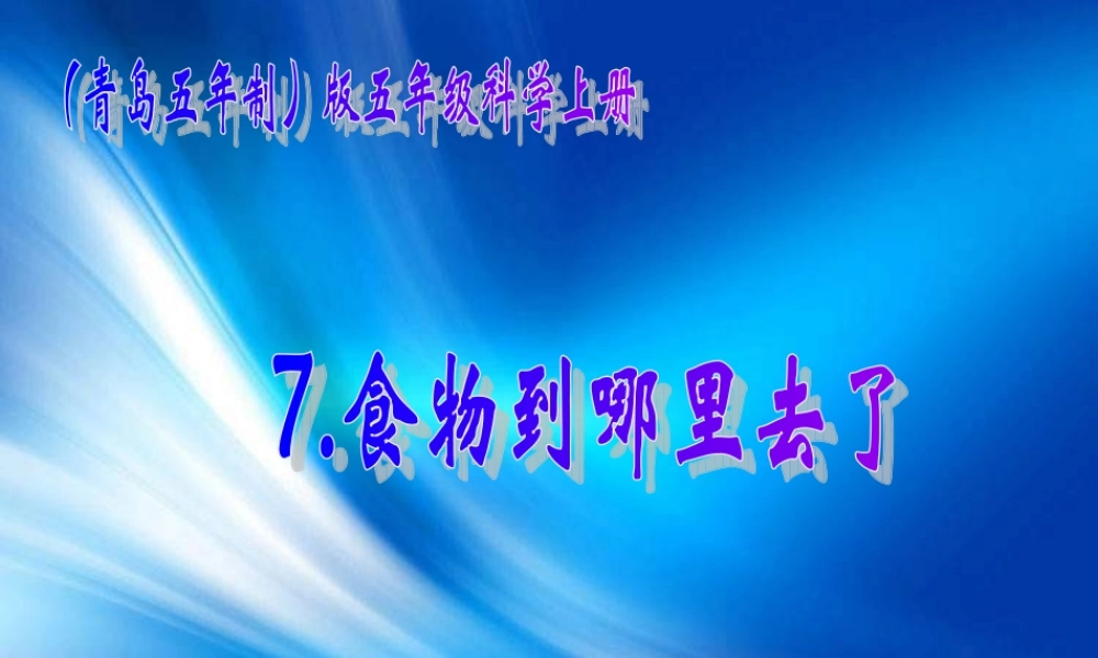 青岛小学科学五上《6 食物到哪里去了》PPT课件 (2)【加微信公众号 jiaoxuewuyou 九折优惠 qq 1119139686】.ppt