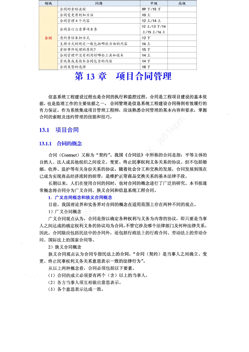 17-1【第13章】合同管理官方教材划重点【柯基资源网www.fjha.net】.pdf_第1页