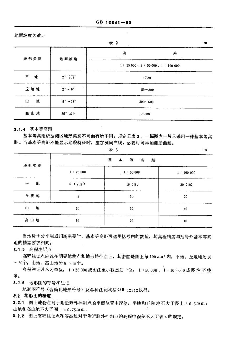 GB 12341-1990 1：25000、1：50000、1：100000地形图航空摄影测量外业规范.pdf_第2页