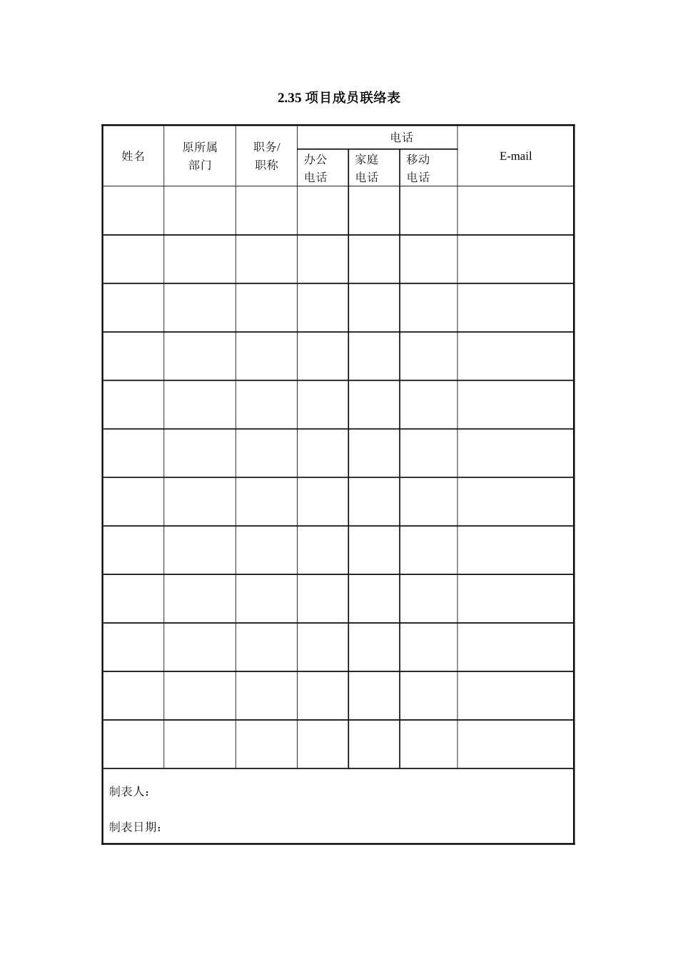 2.35 项目成员联络表.doc_第1页