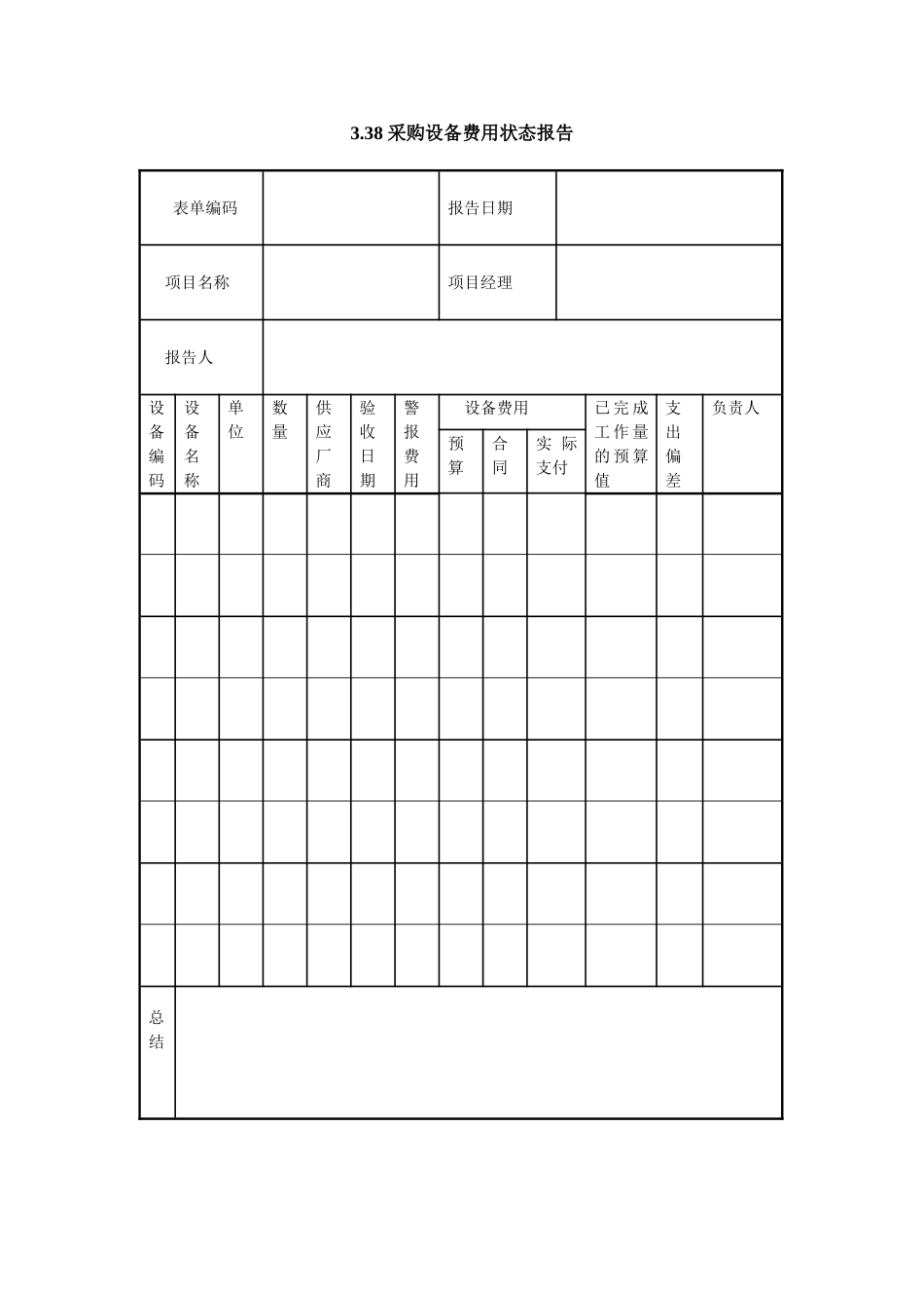 3.38 采购设备费用状态报告.doc_第1页