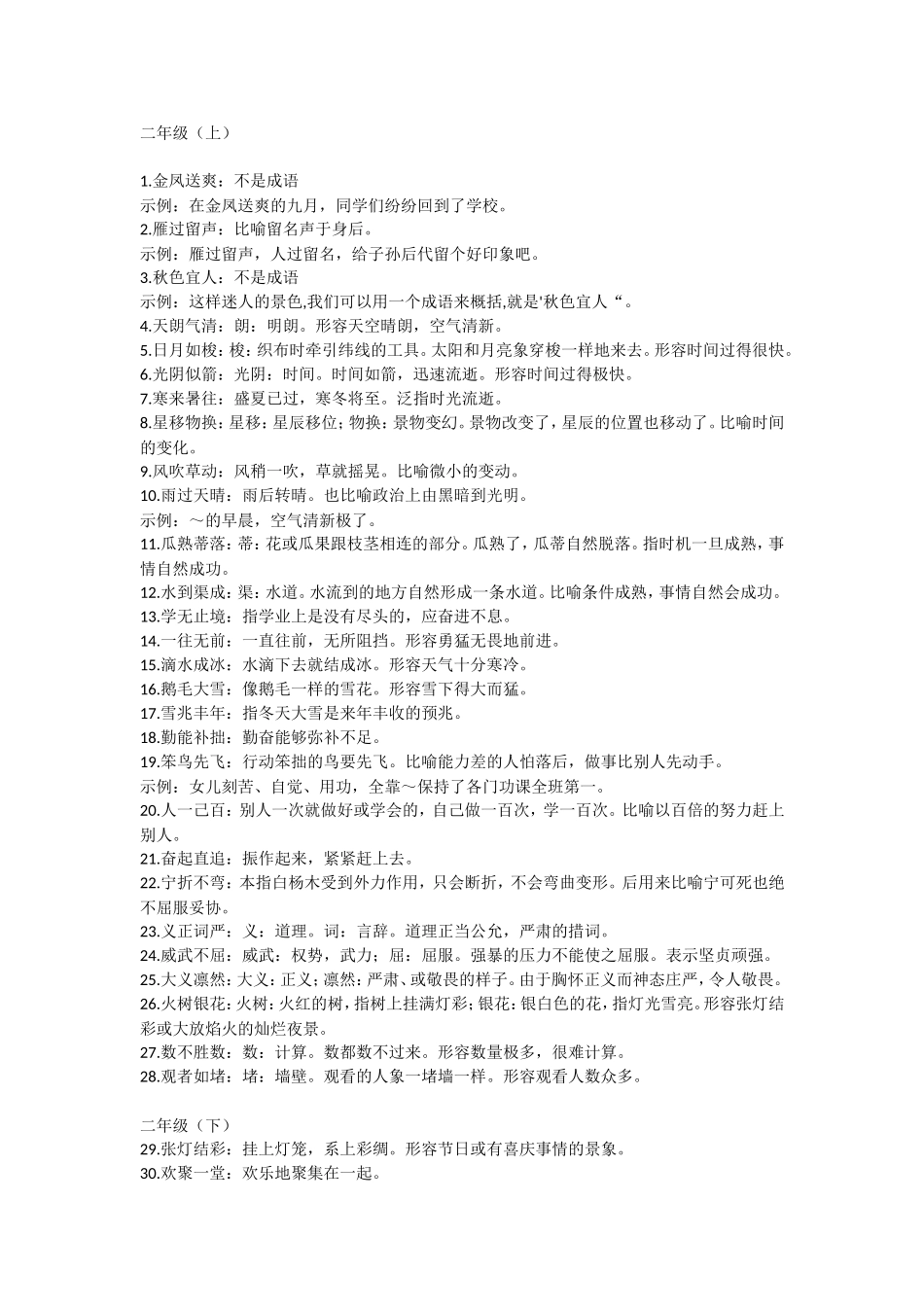 二年级语文课本中必须掌握的成语及解释(1).doc_第1页