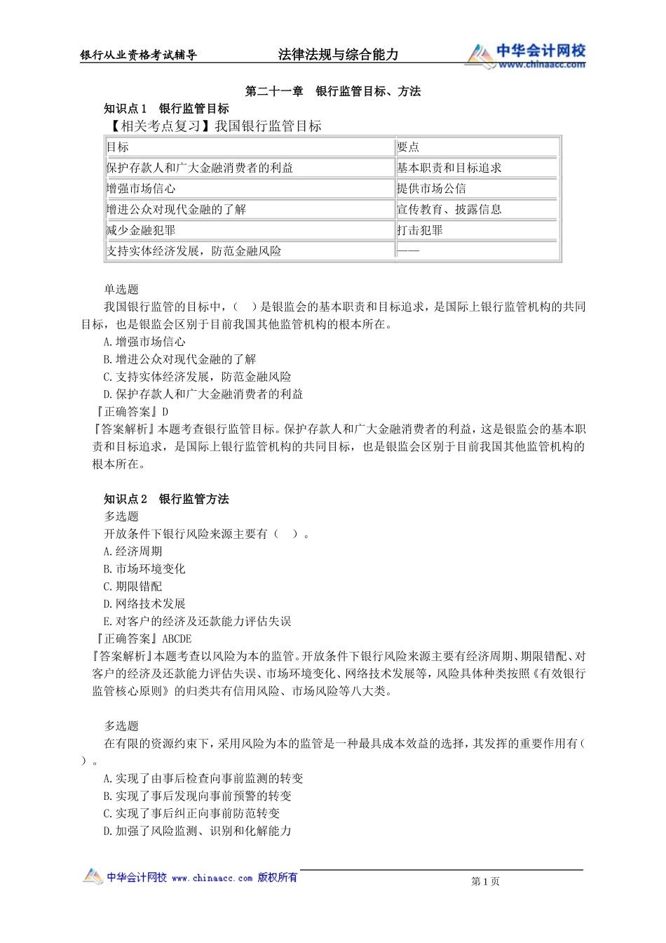 第21章　银行监管目标、方法(1).doc_第1页