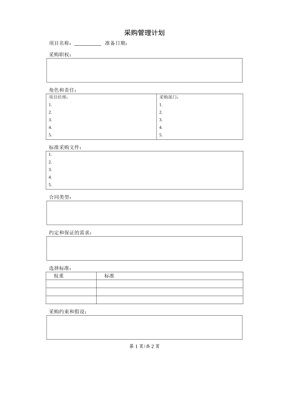 规划过程组--采购管理计划.doc_第1页