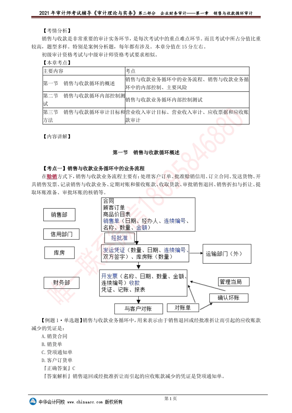 第一章　销售与收款循环审计.doc_第1页