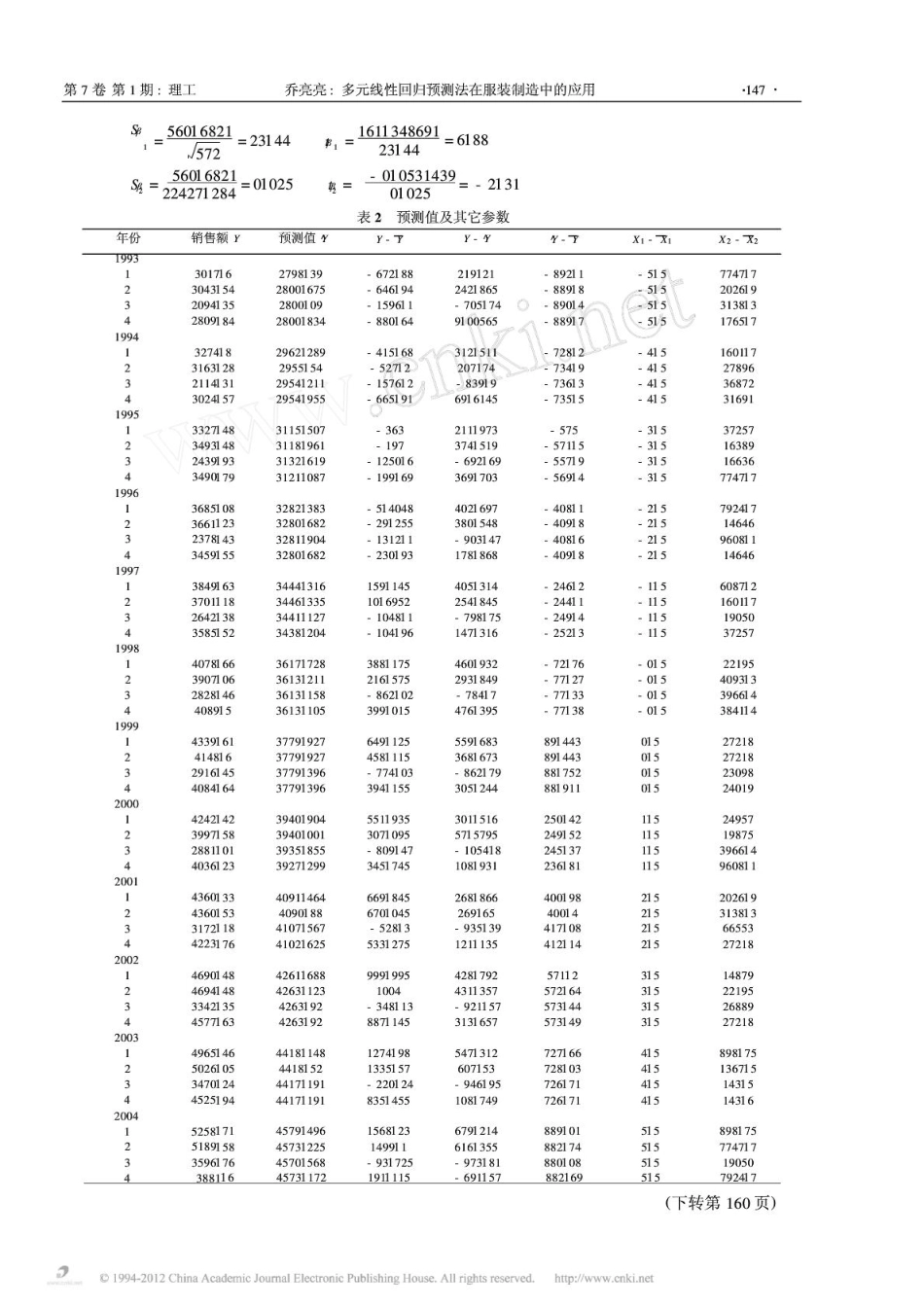 多元线性回归预测法在服装制造中的应用.pdf_第3页