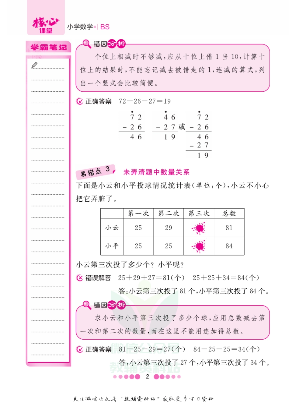 二年级上册数学北师版易错清单.pdf_第3页