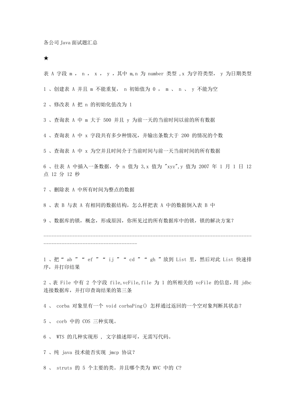 各公司Java面试题汇总.doc_第1页
