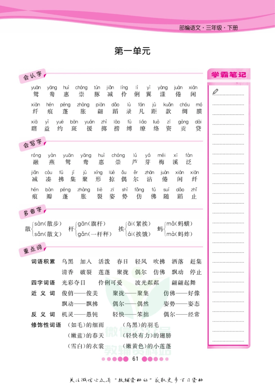 核心课堂三年级下册语文部编版知识清单.pdf_第2页