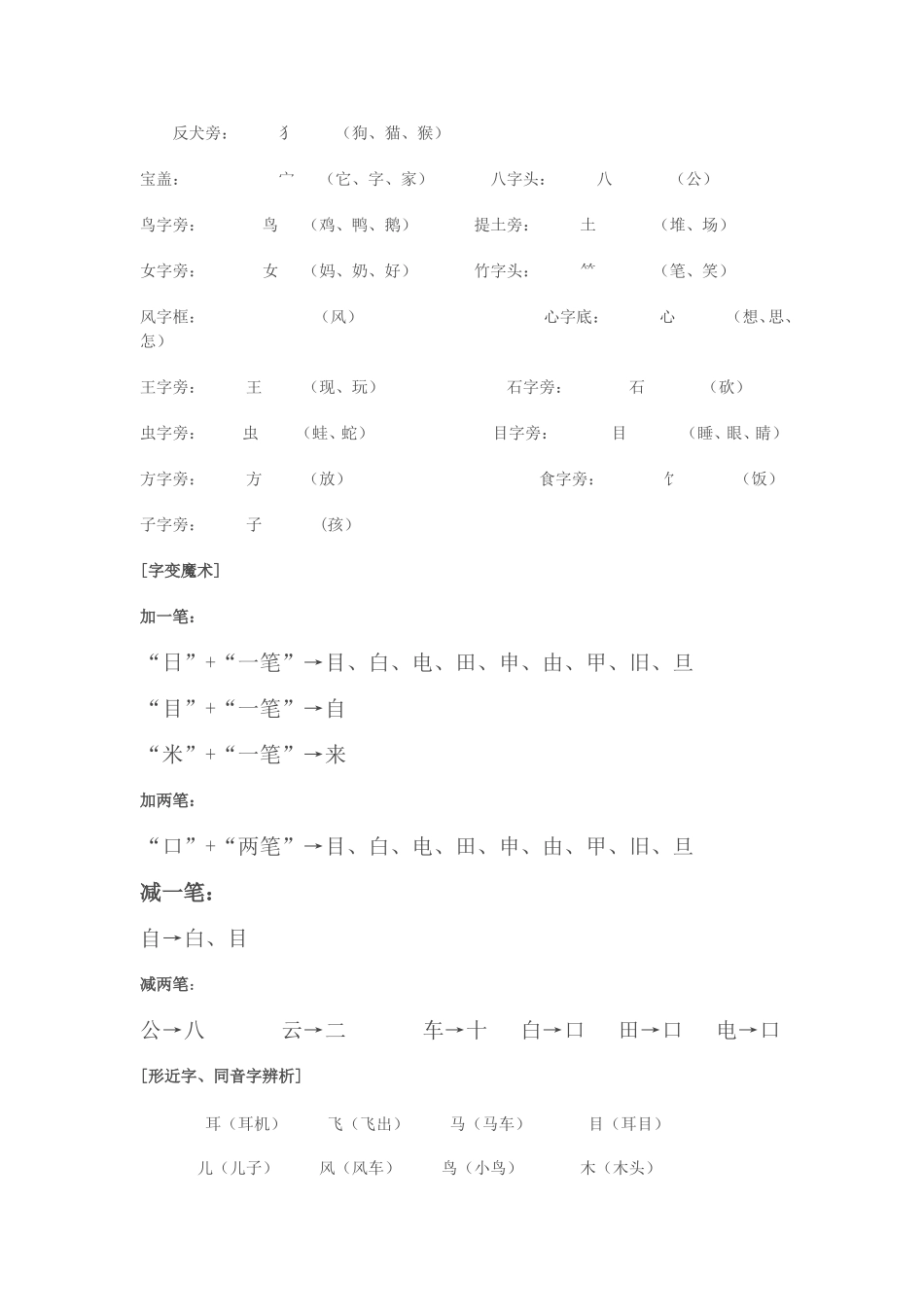 人教版一年级语文上册汉字知识汇总(1).doc_第3页