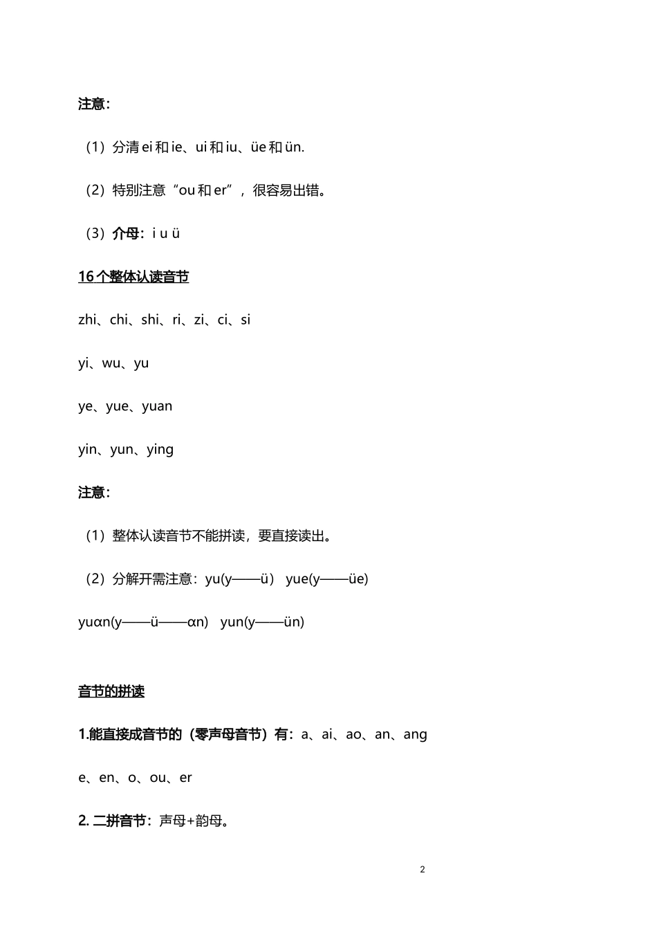 人教小学语文1上 课文知识点总结（31页）.docx_第2页