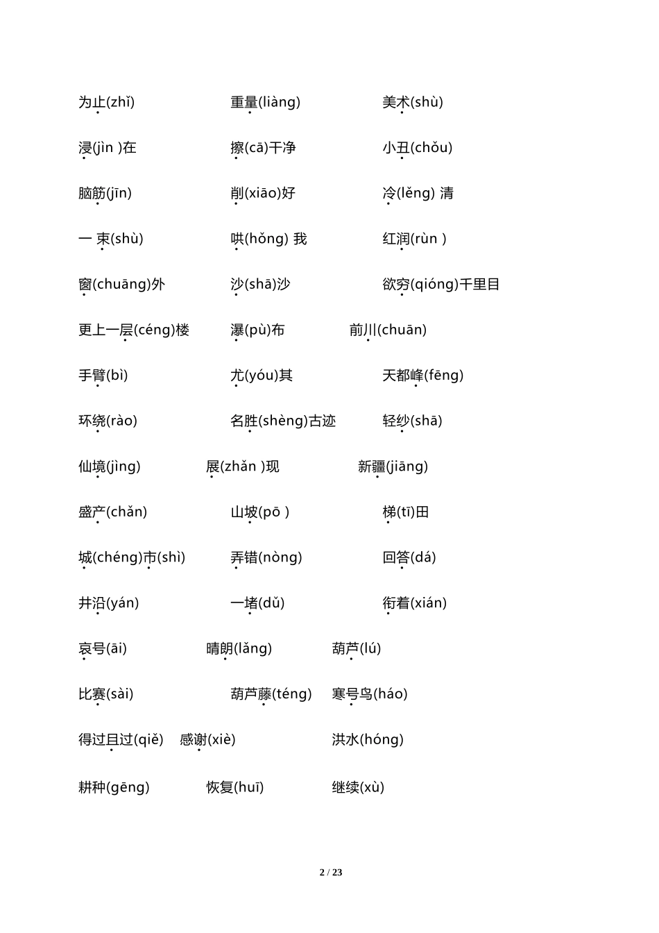 人教小学语文2上 专项知识点梳理分类（19页）.doc_第2页