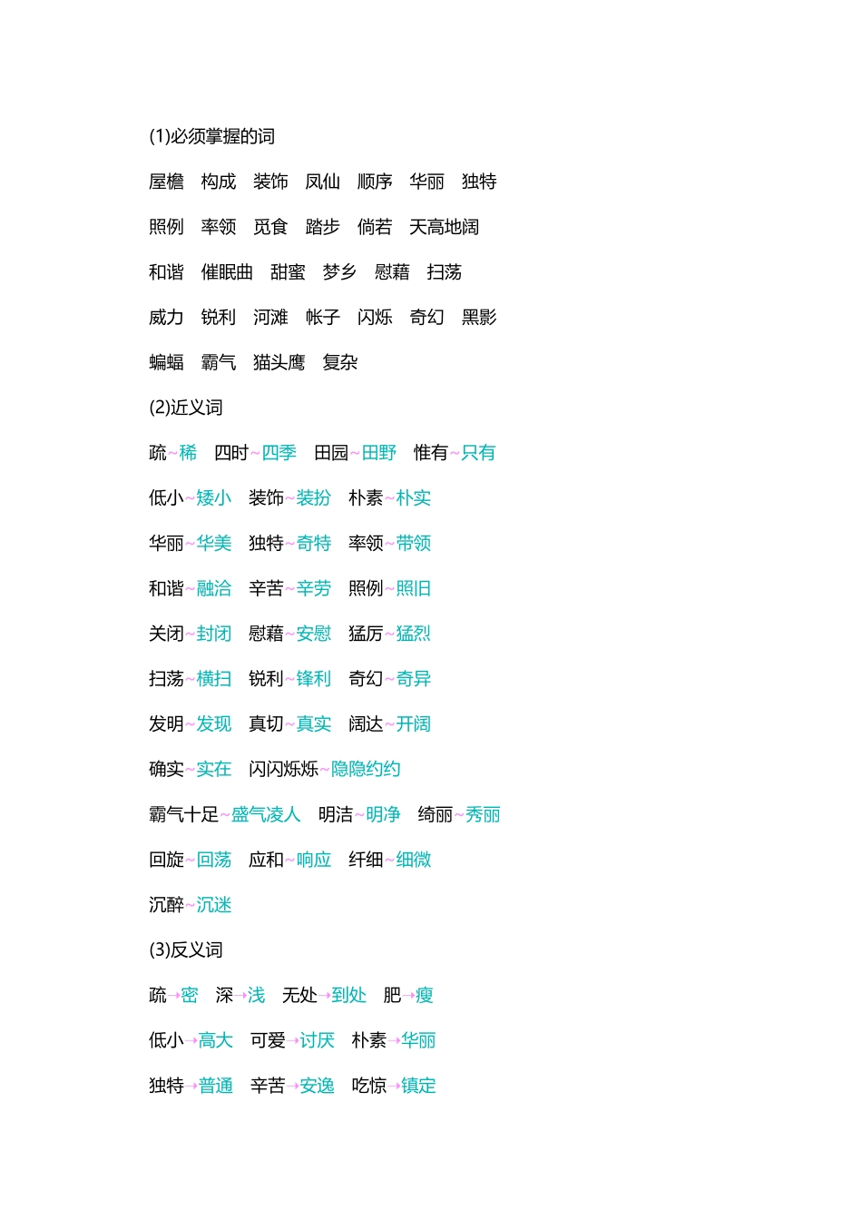 人教小学语文4下 单元知识点归纳总结（47页）.docx_第2页