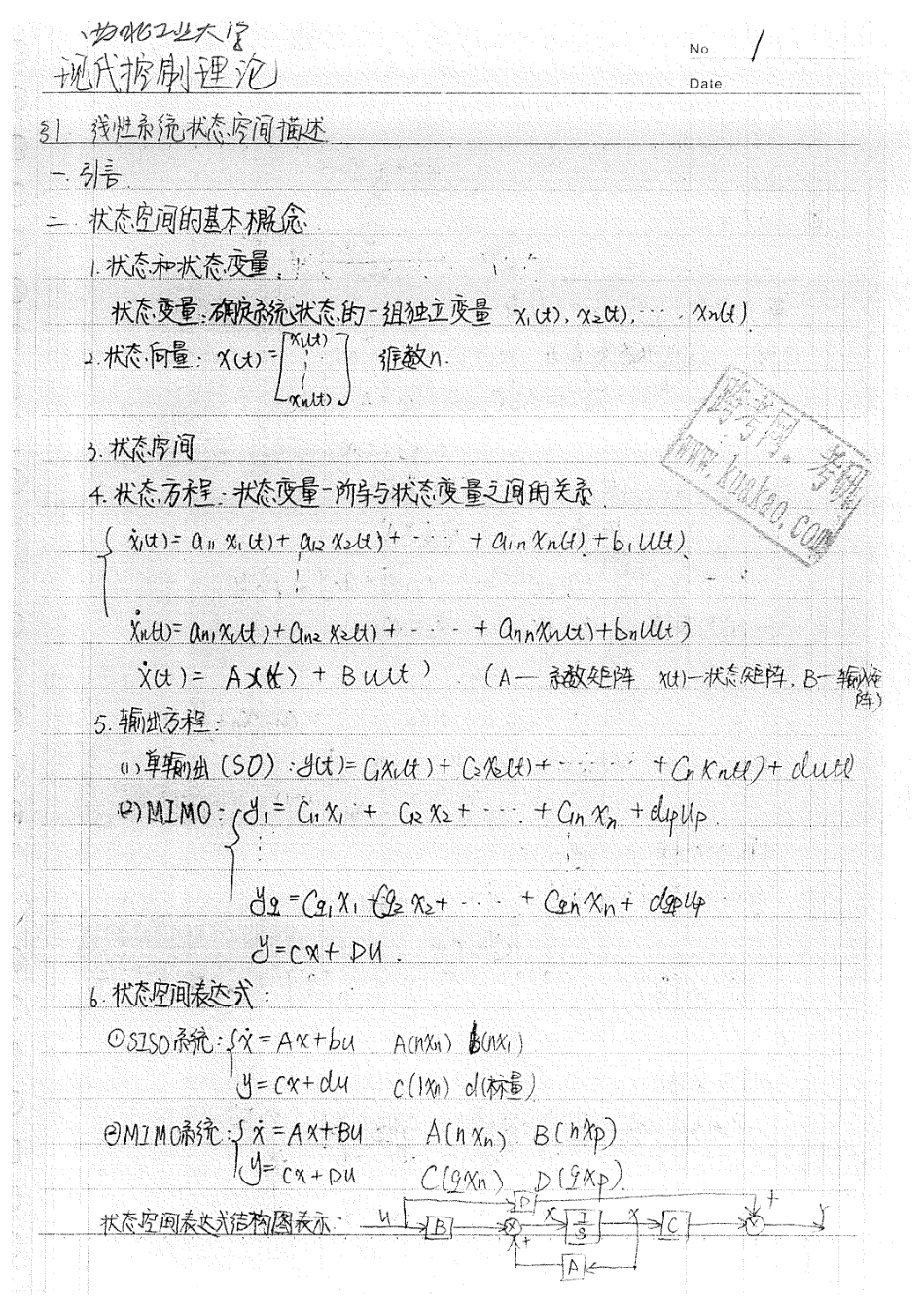 现代控制理论本科笔记.doc_第1页