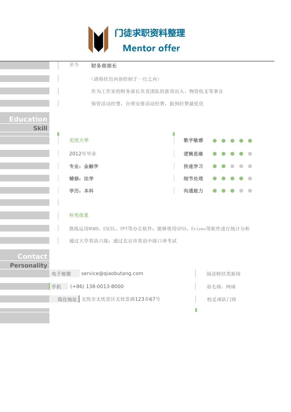 最美简历-银行类-银行管培生简历模板（图形化创意简历模板）.doc_第2页