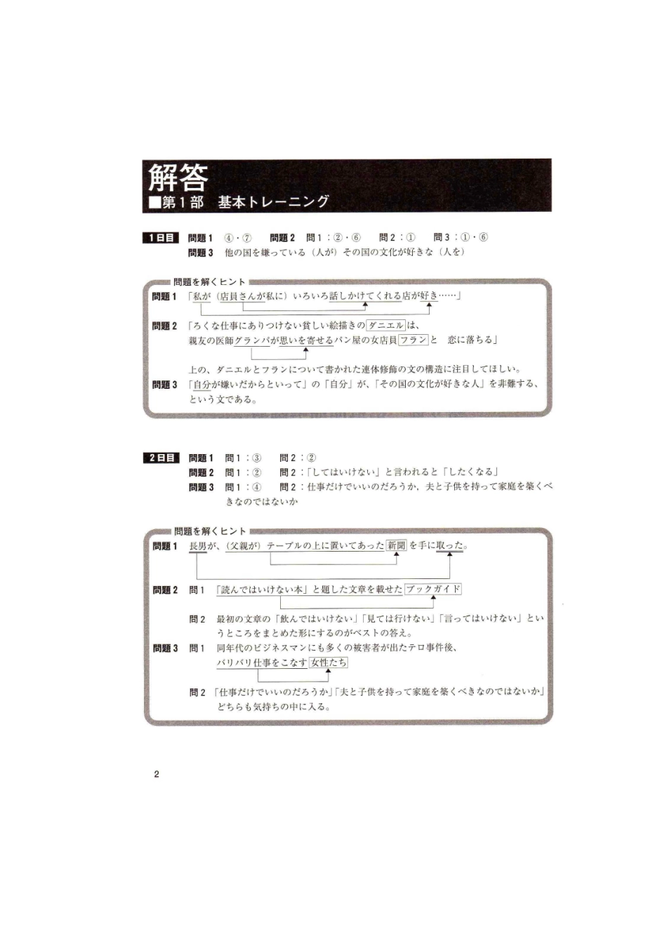 日本語能力試験1級2級　　試験に出る読解４０日完成問題解答篇.pdf_第3页