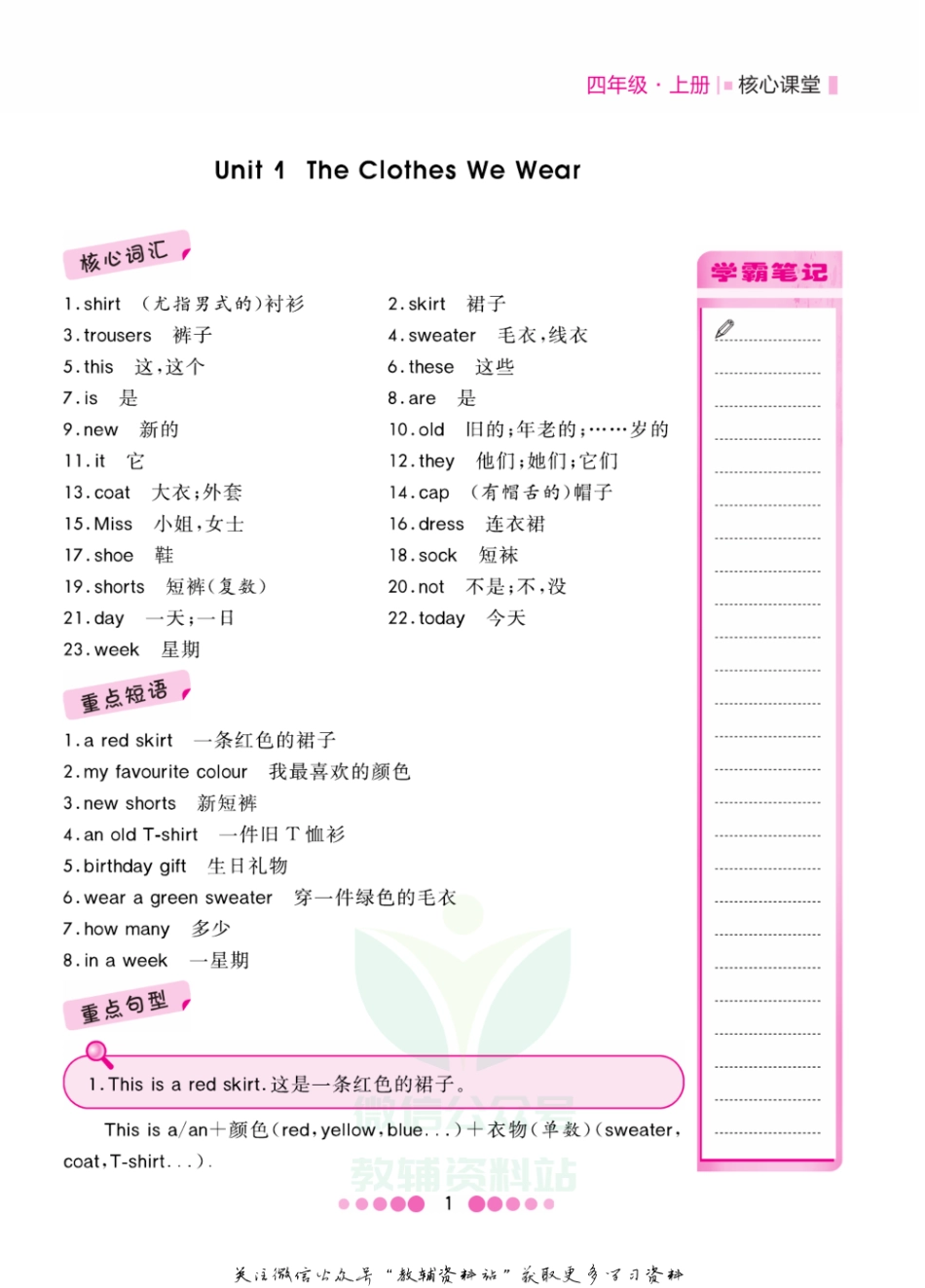 四年级上册英语冀教版知识清单.pdf_第2页