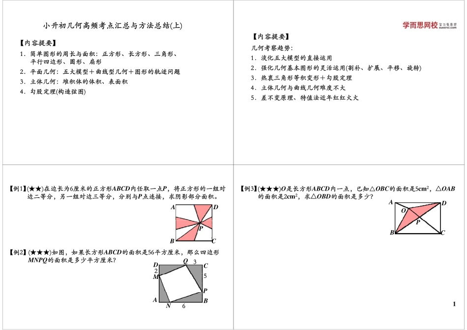 小升初几何高频考点汇总与方法总结（上）.pdf_第1页