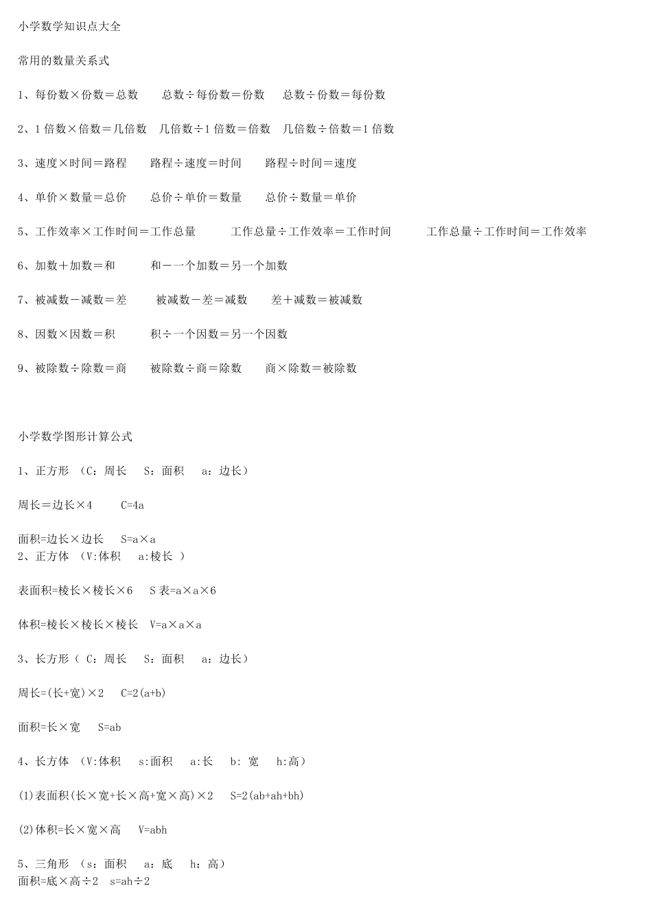 小学数学知识点公式大全.pdf_第1页
