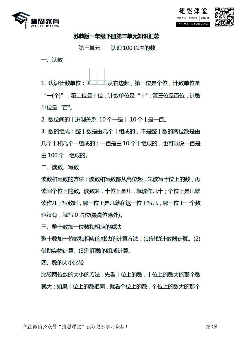 一年级下册数学苏教版知识要点汇总.pdf_第3页