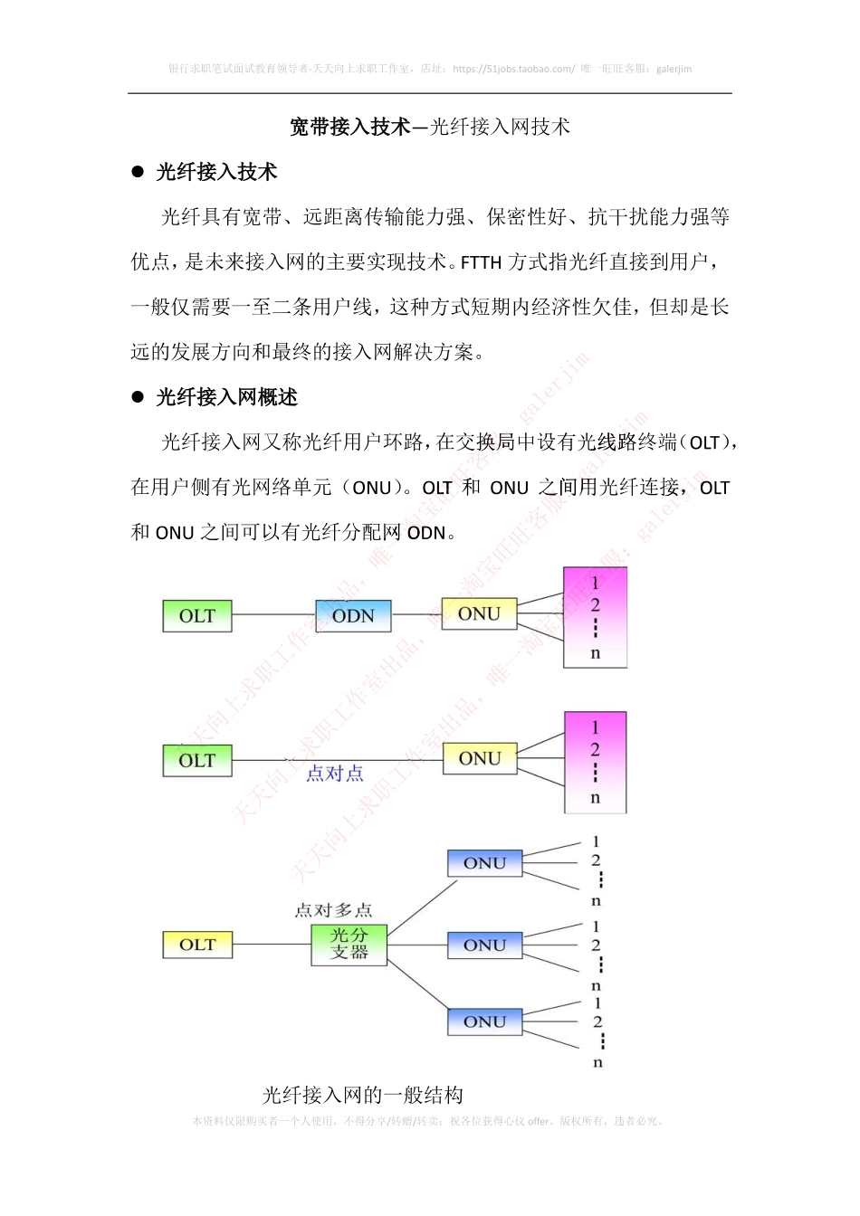 移动笔试知识点之--（通信类）光纤接入网技术.pdf_第1页