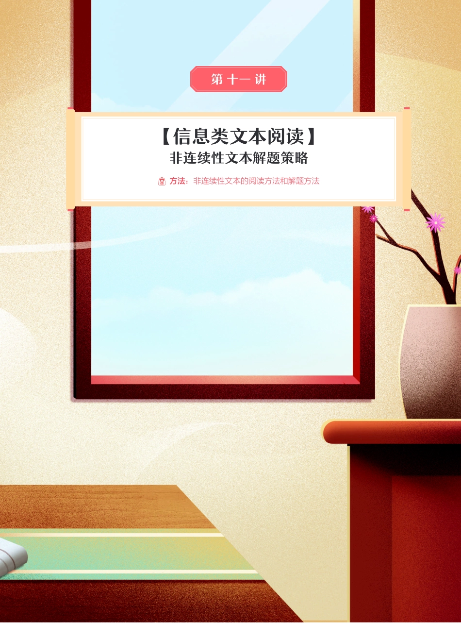 【2021秋】讲义-第十一讲-非连续性文本解题策略.pdf_第1页