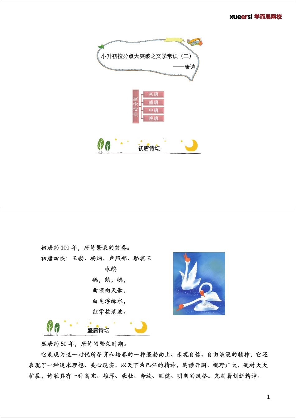 小升初拉分点大突破之文学常识（三）——唐诗.pdf_第1页
