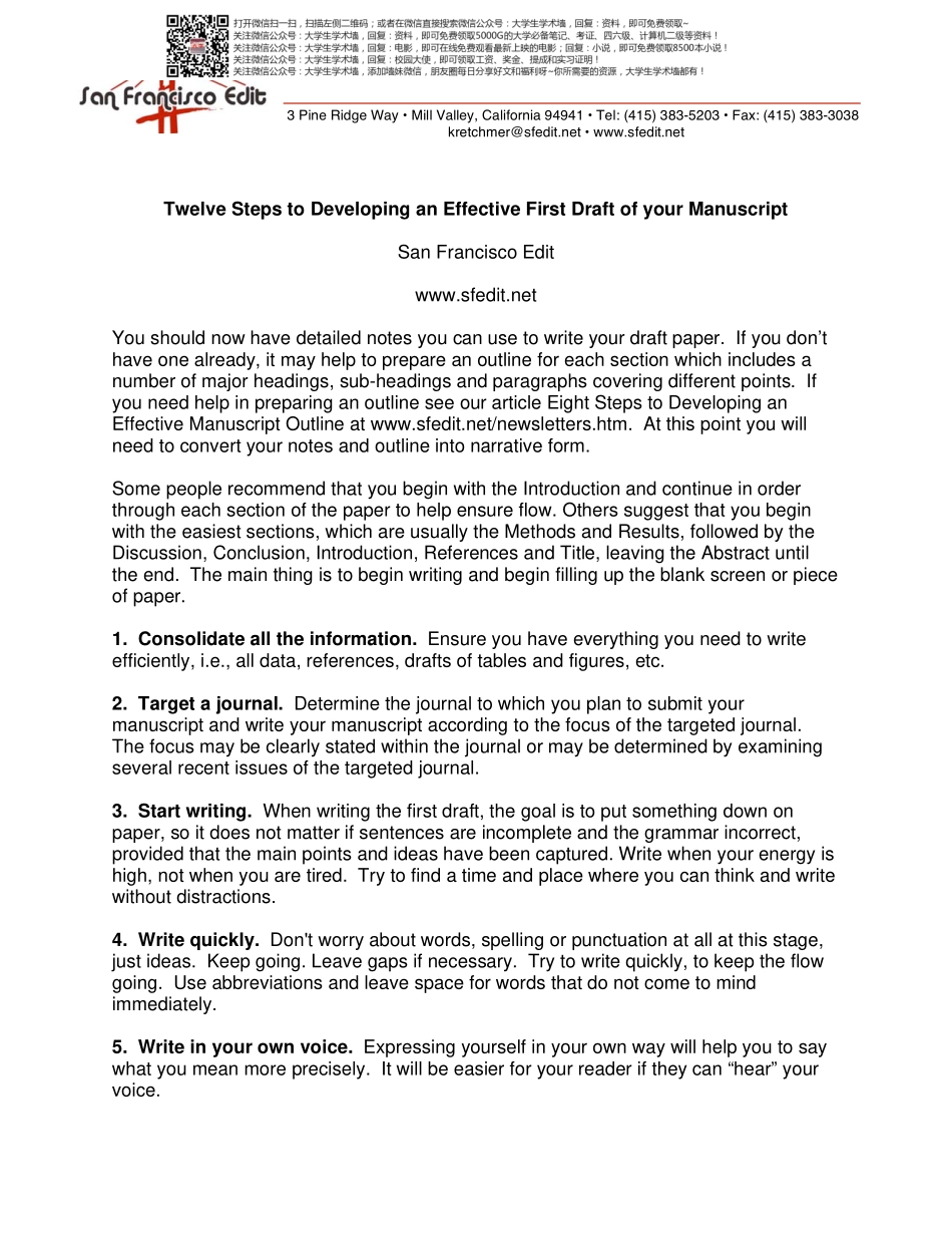 Twelve Steps to Developing an Effective First Draft of your Manuscript.pdf_第1页