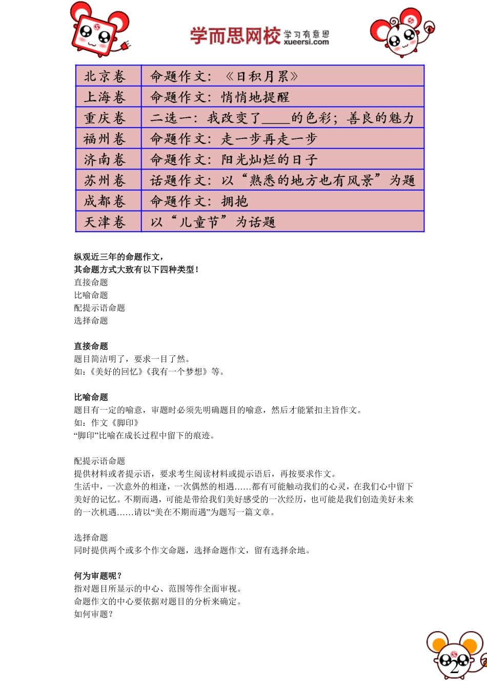 淘宝书山小径【作文1级】作文：全命题作文审题法.pdf_第2页