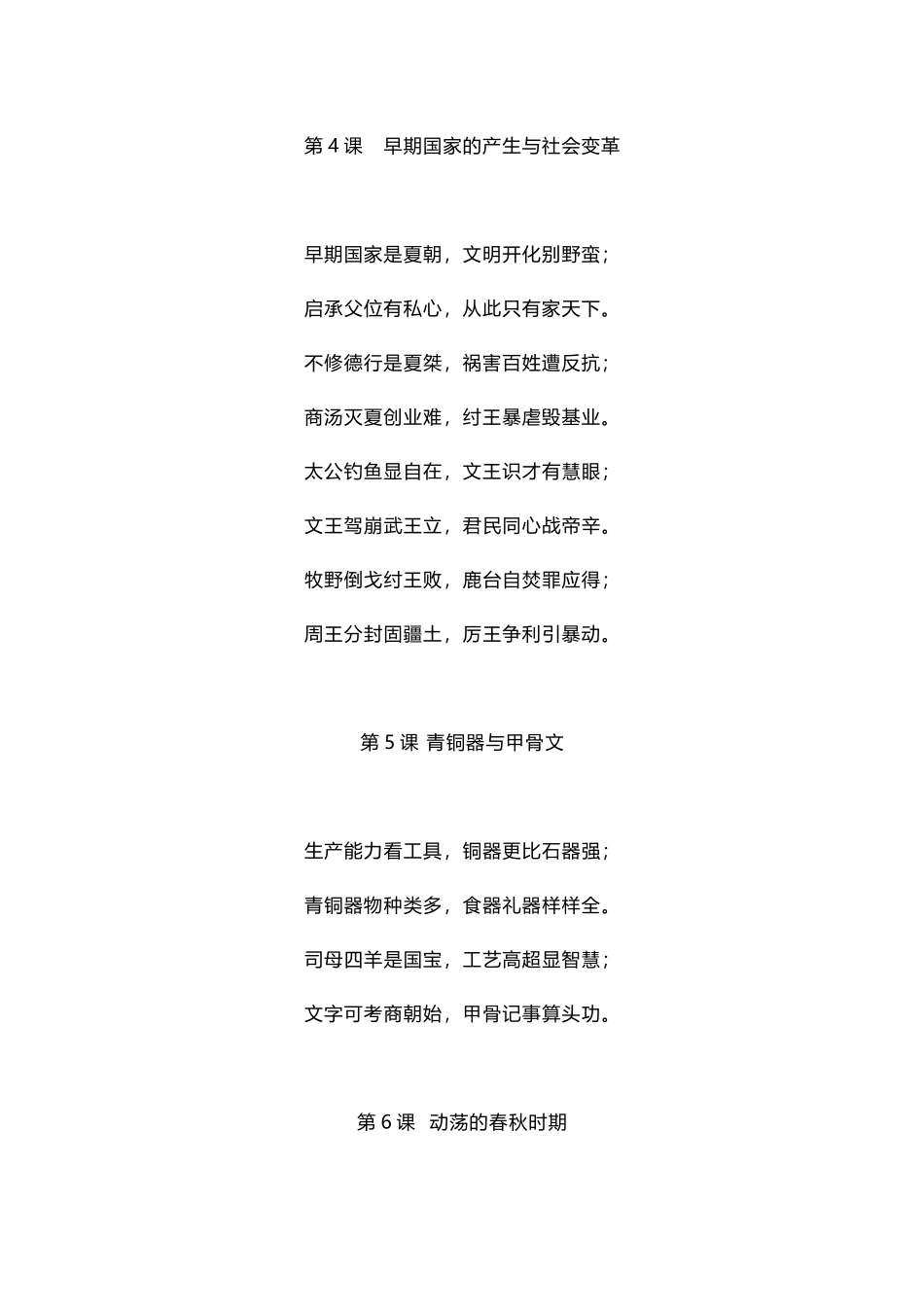 初中历史全年级每课重点知识记忆口诀.docx_第3页