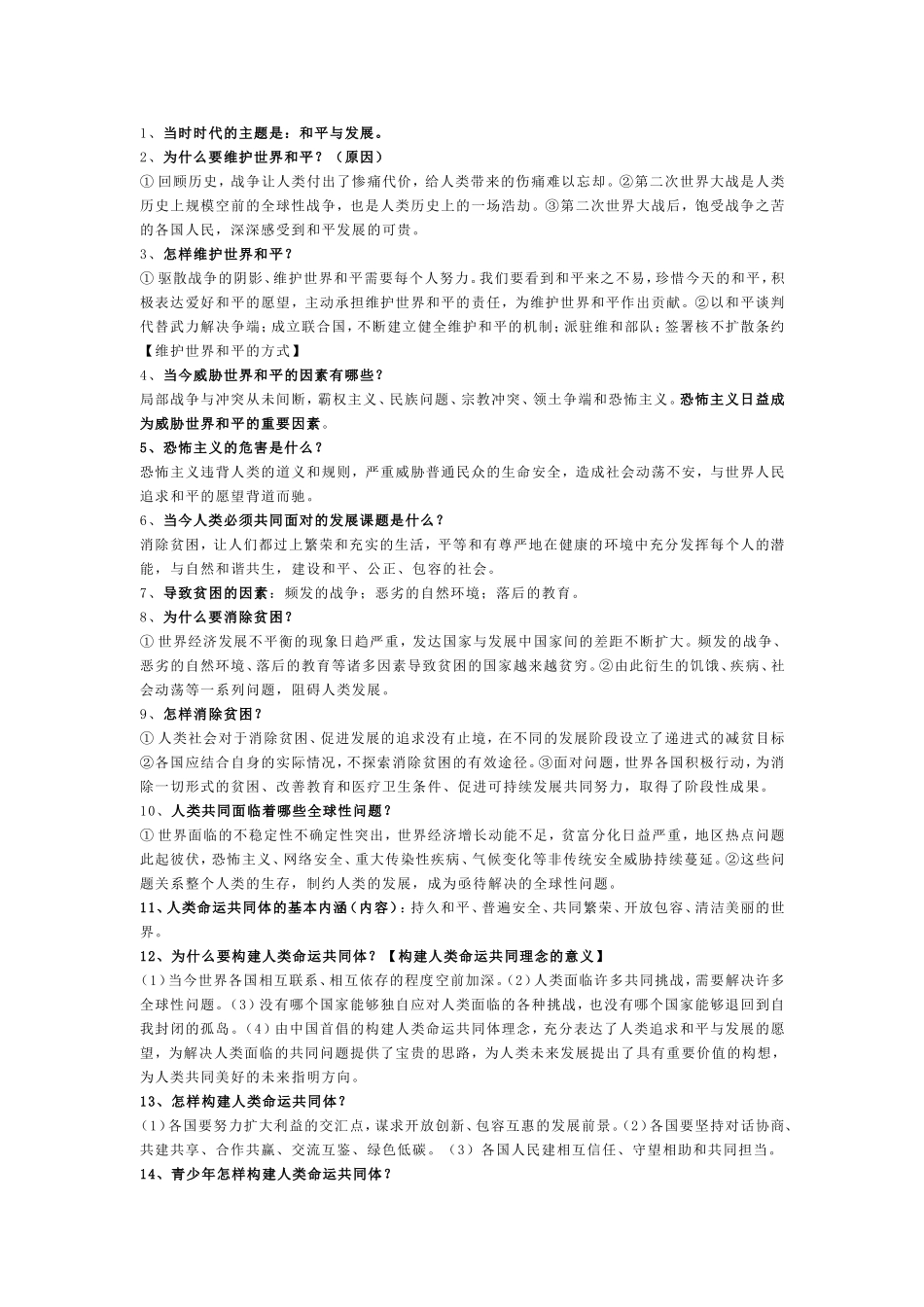 九年级下册道德与法治必背知识点.doc_第2页