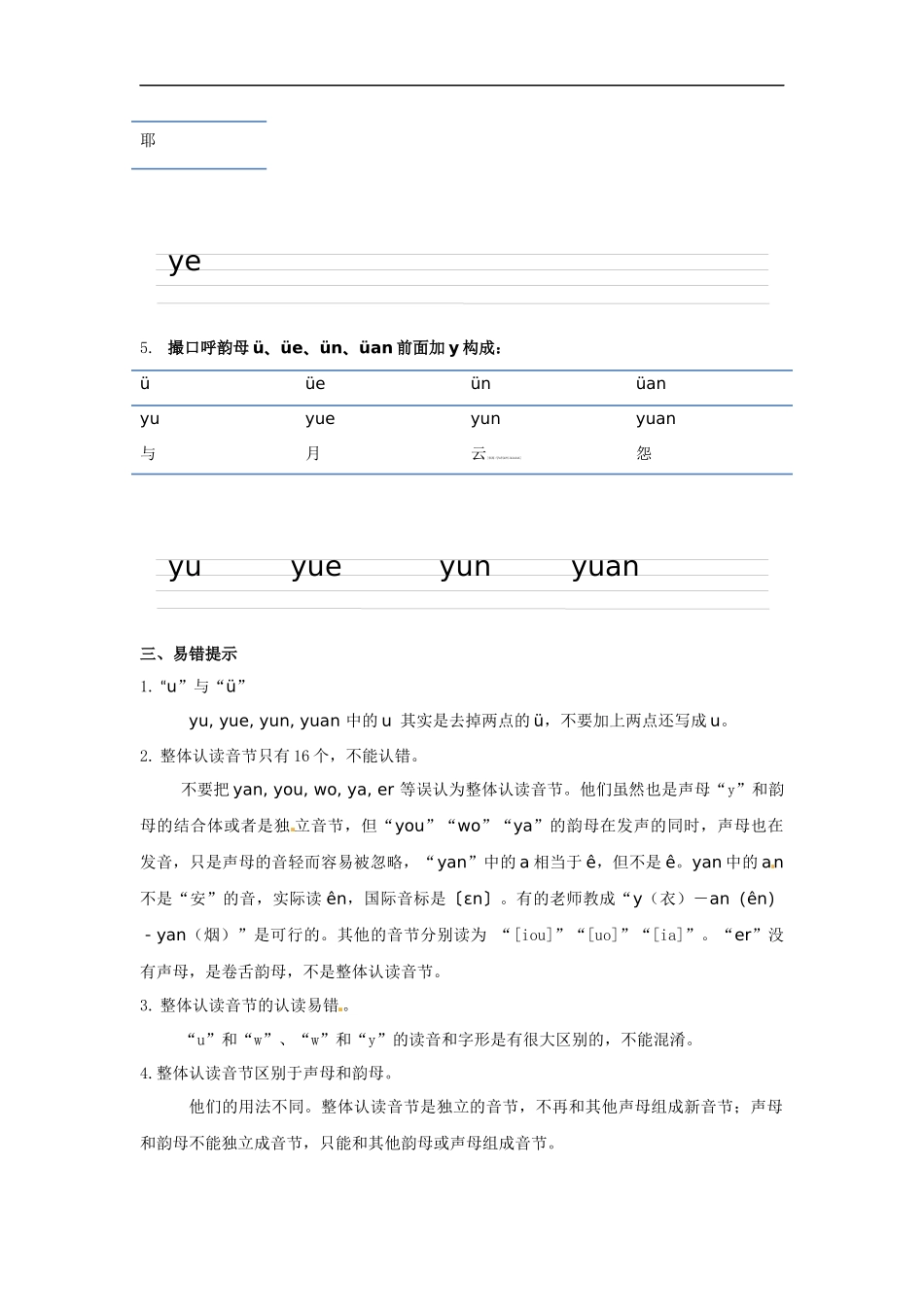 小升初语文知识点讲解及训练——整体认读音节.docx_第3页