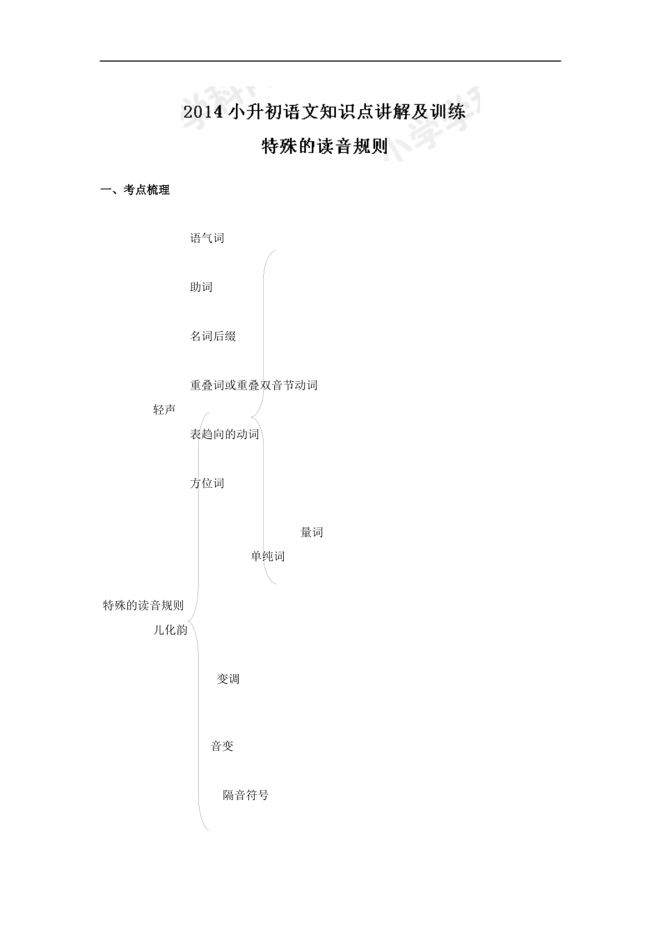 小升初语文知识点讲解及训练——特殊的语音规则.docx_第1页