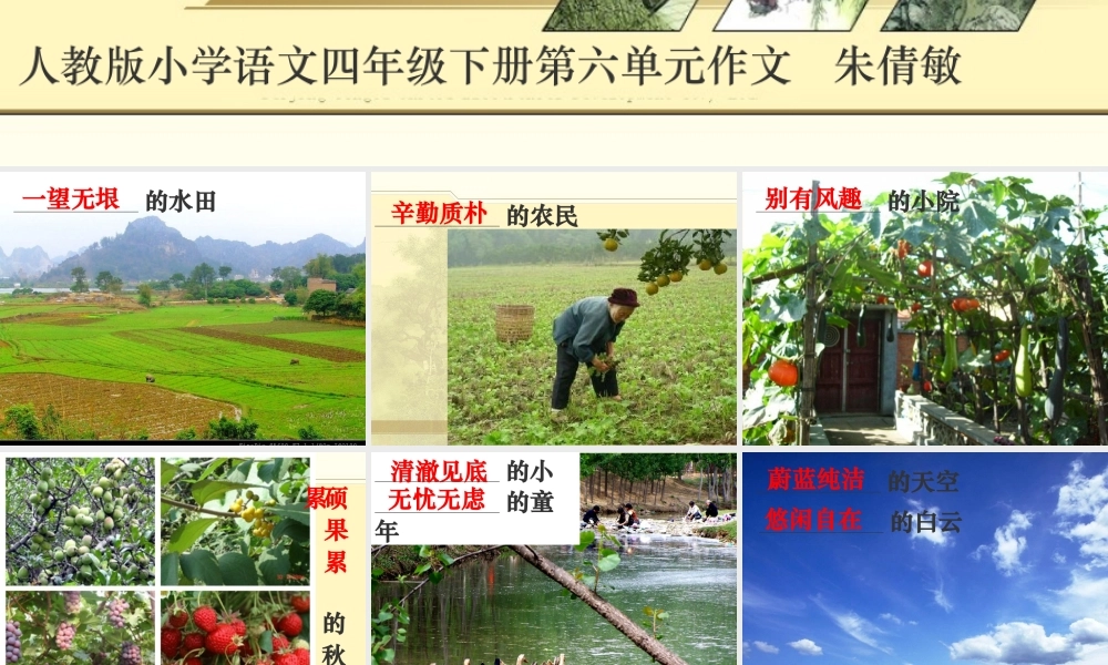 第六单元作文：乡村风光（猪猪喜羊羊）.ppt