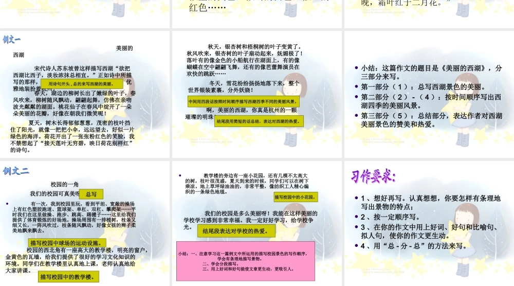 二年级写景作文（猪猪喜羊羊）.ppt