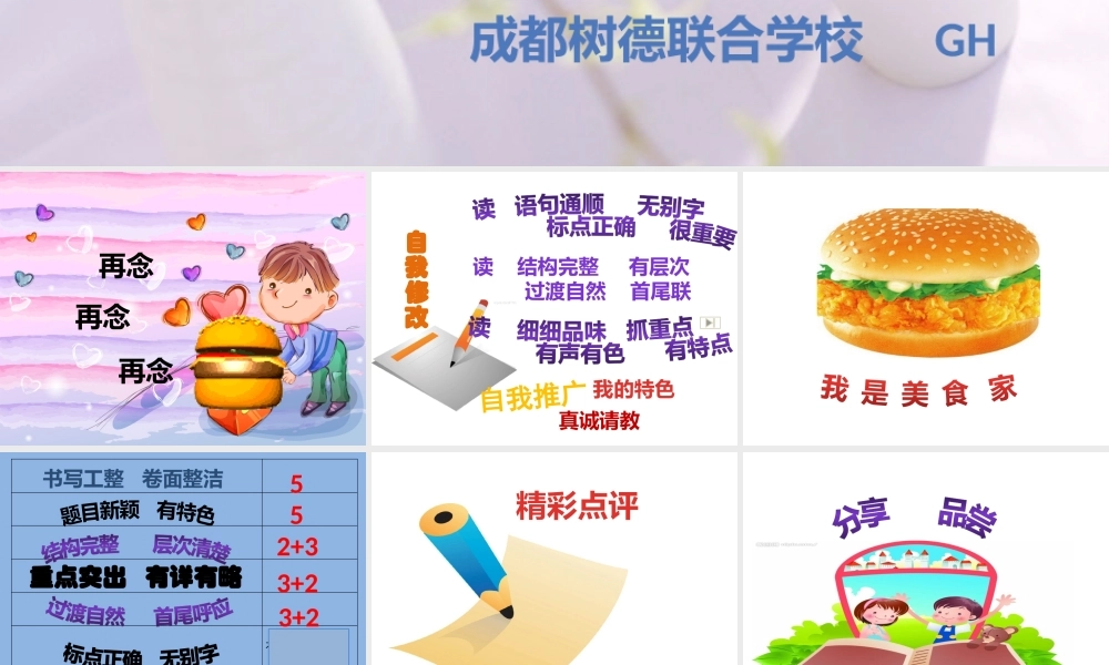 快乐汉堡六年级作文修改（猪猪喜羊羊）.pptx