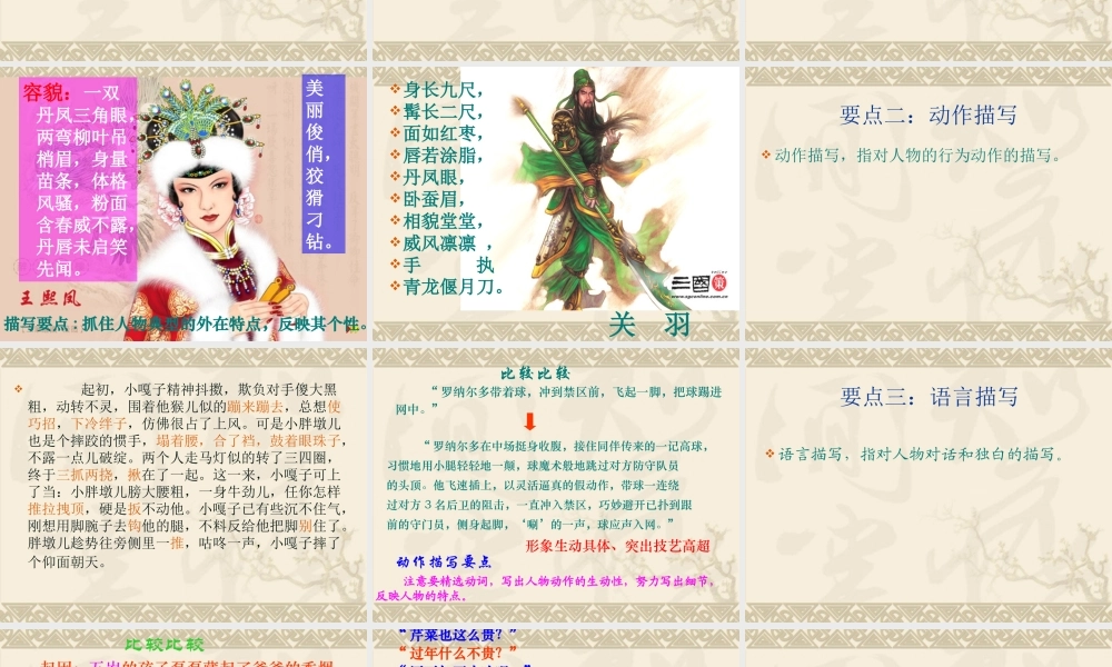 六年级写人作文（猪猪喜羊羊）.ppt