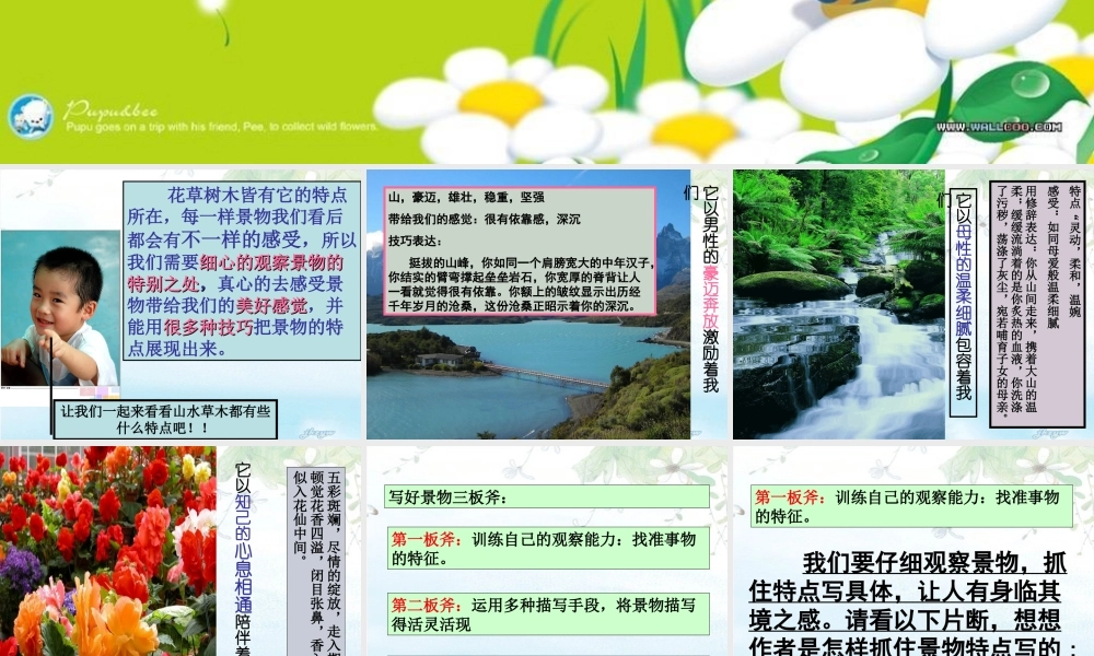 六年级作文专题一景物描绘（猪猪喜羊羊）.ppt