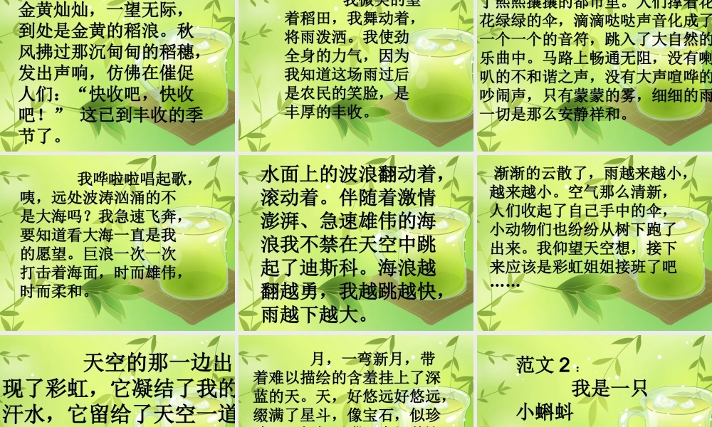 人教版六年级语文上册第一单元作文 (1)（猪猪喜羊羊）.ppt