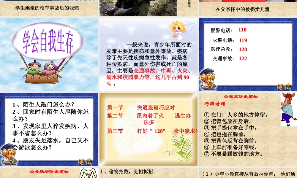 人教版小学六年级下册第四单元口语交际与习作《学会生存》（猪猪喜羊羊）.ppt