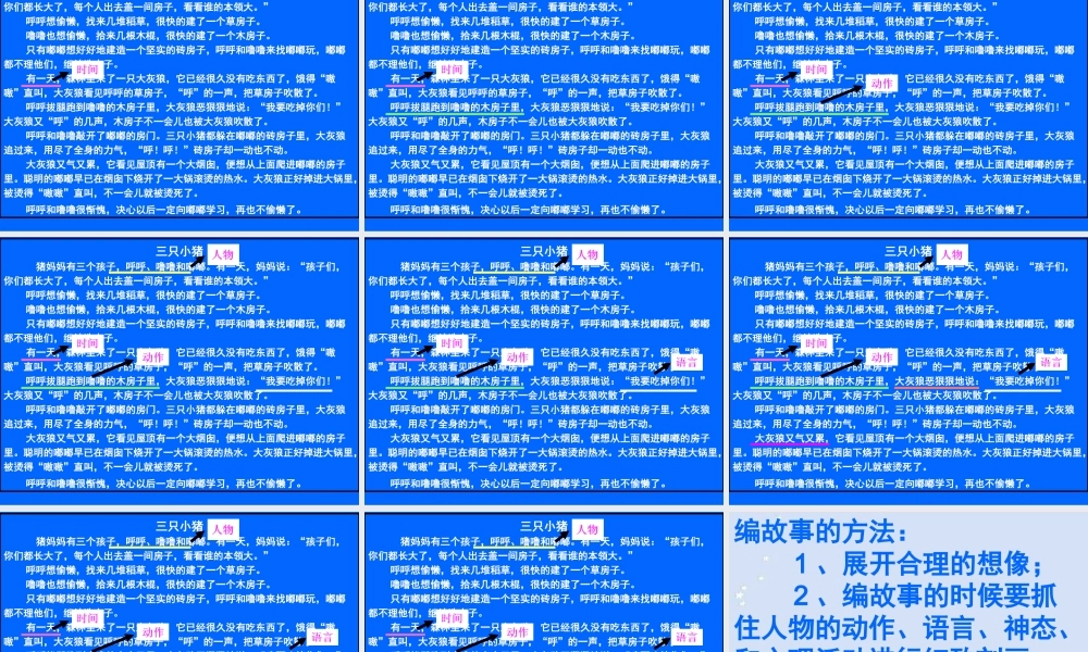 四年级上册第三单元习作写童话课件(语文课件)[1]（猪猪喜羊羊）.ppt