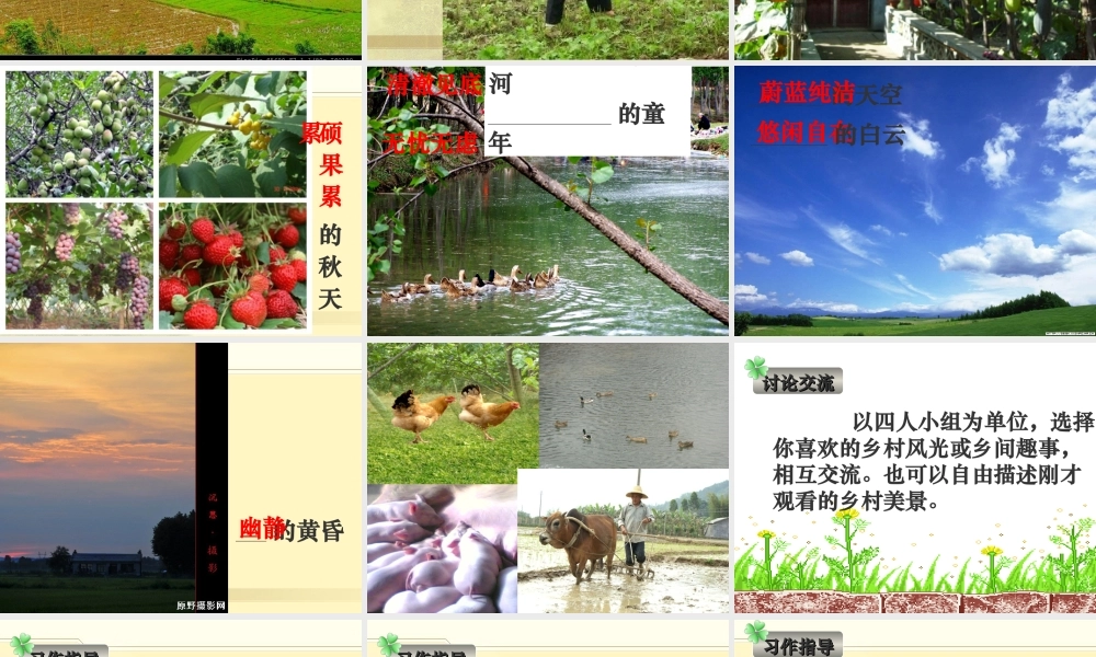 四年级下第六单元作文：乡村风光（猪猪喜羊羊）.ppt