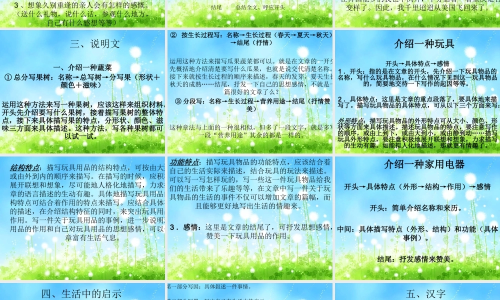 五年级上册作文复习 (1)（猪猪喜羊羊）.ppt