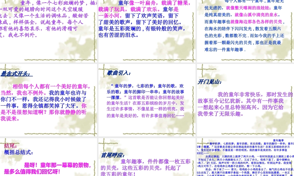 五年级园地二作文童年趣事（猪猪喜羊羊）.ppt