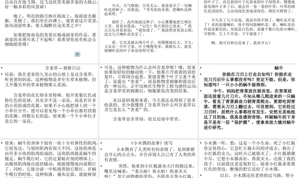 小学四年级下册同步作文（猪猪喜羊羊）.ppt